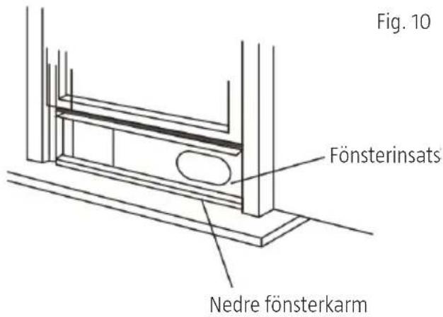 Fig. 10 Fönsterinsats Nedre fönsterkarm