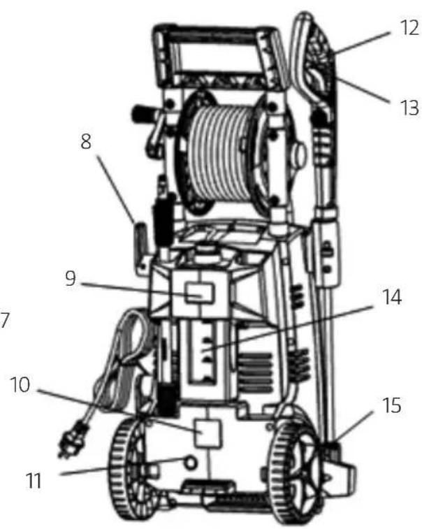 Technical diagram of a mechanical device with numbered parts for identification