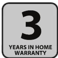 3 YEARS IN HOME WARRANTY