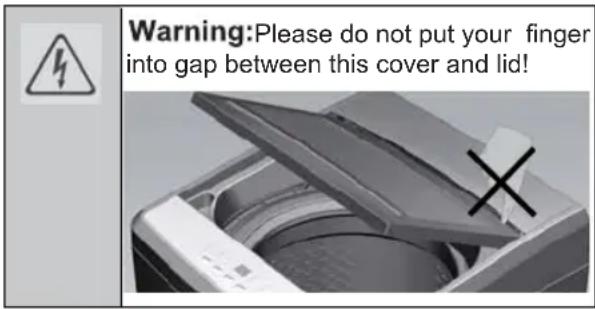 Warning:Please do not put your finger into gap between this cover and lid!