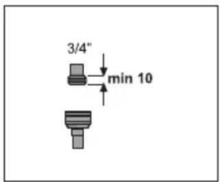 3/4" min 10