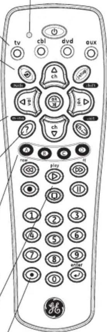 tv cbl dvd aux ch stop push shift ok M let menu ch exit A B C O row play H 1 2 3 4 5 6 7 8 9 enter 0 Eg