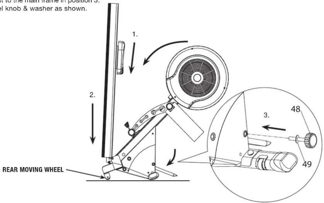 to the main frame in position 6. el knob & washer as shown. 1. 2. 3. 48 49 REAR MOVING WHEEL