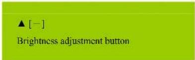 ▲ [ - ] Brightness adjustment button