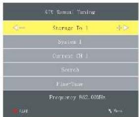 ATV Remote Timing Storage To 1 System 1 Current On 1 Switch LineTime Frequency 862.00MHz
