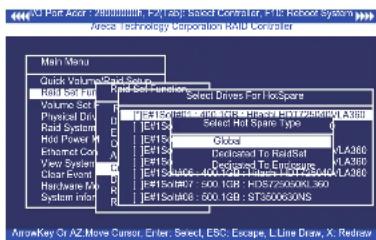 Main Menu Quick Volume/Red-Spare Main Software Select Drives For Hot-Spare Volume Set Physical Drive Read System Hot Power M Enriched Grey A View System Clear Event Hardware V System Info Select Drives For Hot-Spare F: F150 F: F150 F: F150 F: F150 F: F150 F: F150 F: F150 F: F150 F: F150 F: F150 F: F…