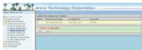 Areca Technology Corporation Select The Inside Set to Referral Product: Package Not About Do Match Set Capacity OK 100% OK 100% Not OK 100% OK Confirm the Operation Sales | Next > Cancel the Operation