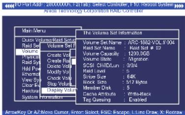 File Edit Add: 200,000x10, Fast Buy Series Controls, F:\ -Real System Active Technology Corporation R&D Controller Main Menu Divers Volumes/Rad Scales Raid Set Volume Volume Static Vols Static Rats Create Vols Create Rats Double Vols Modify Vols Check Vols Stop Vols Display Vols System Volume Set In…