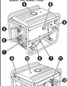 Technical diagram of a device with numbered components for identification