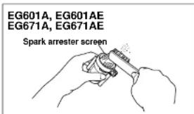 EG601A, EG601AE EG671A, EG671AE Spark arrester screen