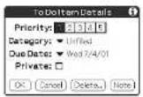 SONY Clié PEG-N760C - Setting the priority of an item - 3
