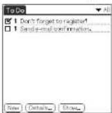 SONY Clié PEG-N760C - Checking off a To Do List item - 1