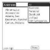 SONY Clié PEG-N760C - To select category from the categories list - 1