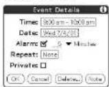 SONY Clié PEG-N760C - Setting an alarm for an event - 1