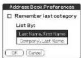 SONY Clié PEG-N760C - Sorting the address entries in the list - 1