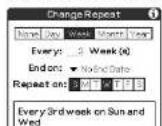 SONY Clié PEG-N760C - Enter a number that corresponds to how often you want the event to repeat on the Every line. - 1