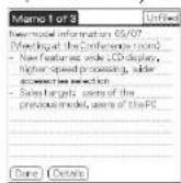 SONY Clié PEG-N760C - Enter the text you want to appear in the memo. - 1