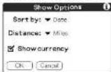 SONY Clié PEG-N760C - On the Expense screen, tap Show. - 1