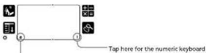 Tap here for the numeric keyboard