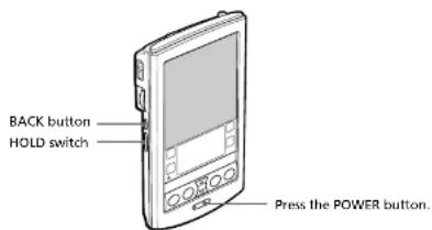 BACK button HOLD switch Press the POWER button.