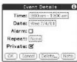SONY Clié PEG-N760C - Making an event private - 1