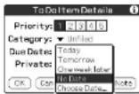 SONY Clié PEG-N760C - Setting the due date for an item - 1