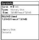 SONY Clié PEG-N760C - Viewing information of the inserted Memory Stick media (Card Info) - 1