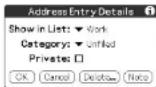 SONY Clié PEG-N760C - Deleting an address entry - 1
