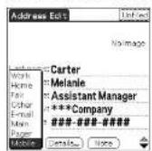 SONY Clié PEG-N760C - To select types of phone numbers - 1