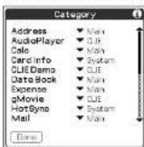 SONY Clié PEG-N760C - To categorize an application - 1