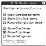SONY Clié PEG-N760C - On the To Do List screen, tap Show. - 1