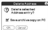 SONY Clié PEG-N760C - Deleting an address entry - 2