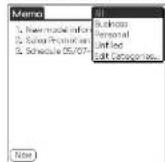 SONY Clié PEG-N760C - Viewing memos by category - 1