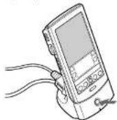 SONY Clié PEG-N760C - Performing a local HotSync® operation with the cradle - 1