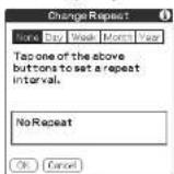 SONY Clié PEG-N760C - Tap the Repeat box. - 1