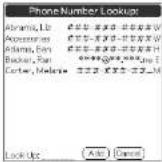 SONY Clié PEG-N760C - Using the Phone Lookup option - 1