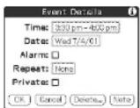 SONY Clié PEG-N760C - Changing a date or time for an event - 1