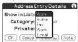 SONY Clié PEG-N760C - Changing the address entry details - 1