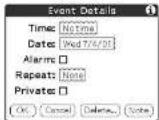 SONY Clié PEG-N760C - Changing a timed event to an untimed event - 1