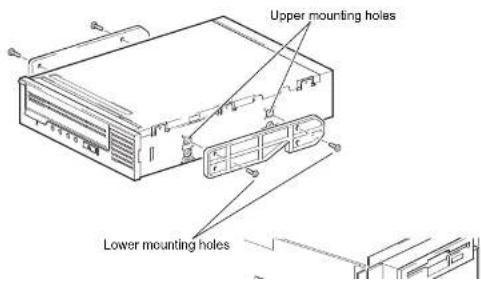 Upper mounting holes Lower mounting holes