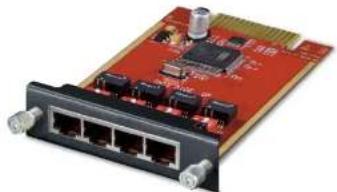 Red electronic circuit board with multiple Ethernet ports and connectors (no visible text or symbols)