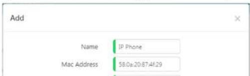 Add Name IP Phone Mac Address 58.0a:20:87:4f:29