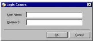 Login Camera User Name: Password: OK Cancel