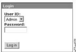 Login User ID: Admin Password: Log in
