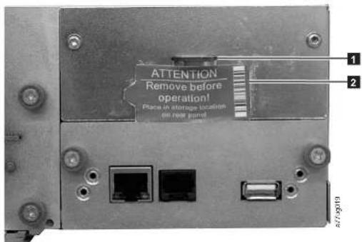 ATTENTION Remove before operation! Place in storage location on rear panel 1 2 47-9319