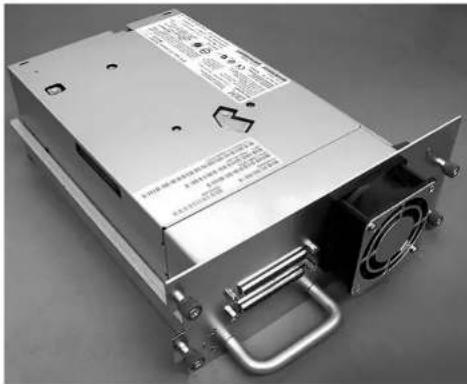Scanned image of a power supply unit with visible label and warning text on its side panel.
