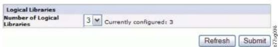 Logical Libraries Number of Logical Libraries 3 Currently configured: 3 Refresh Submit