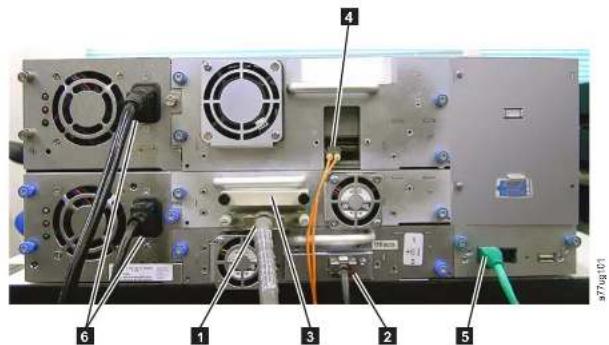 Labeled diagram of a computer drive showing numbered components including fans, switches, and power supply connections.