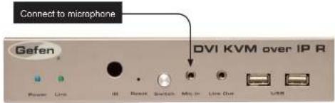 Connect to microphone Gefen DVI KVM over IP R Power Limit Off Record Switch Mix in Live Over USB