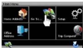 Main Menu Home Address Go To... Setup Office Address Trip Computer
